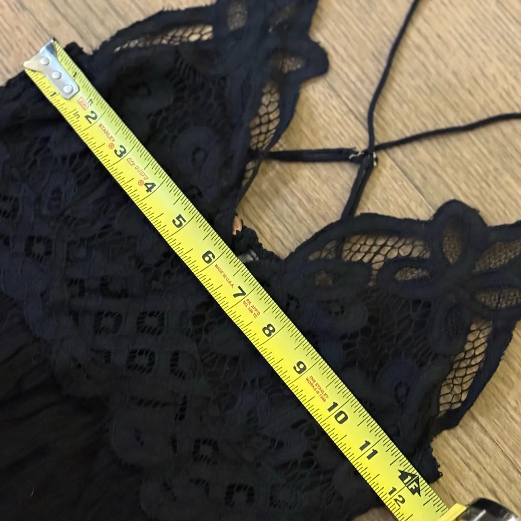 Free People Adella Slip Dress Black Lace Crochet Strappy - Image 7