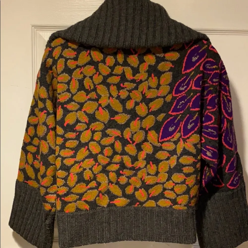 DKNY Cashmere Lambswool Zip Front Sweater Jacket M - Image 7