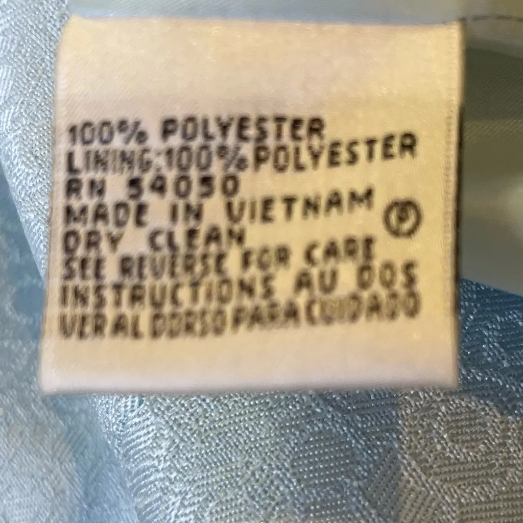 ✨ Vintage Y2K Le Suit Icy Blue Jacquard Blazer | Elegant Formal Career Jacket - Image 6