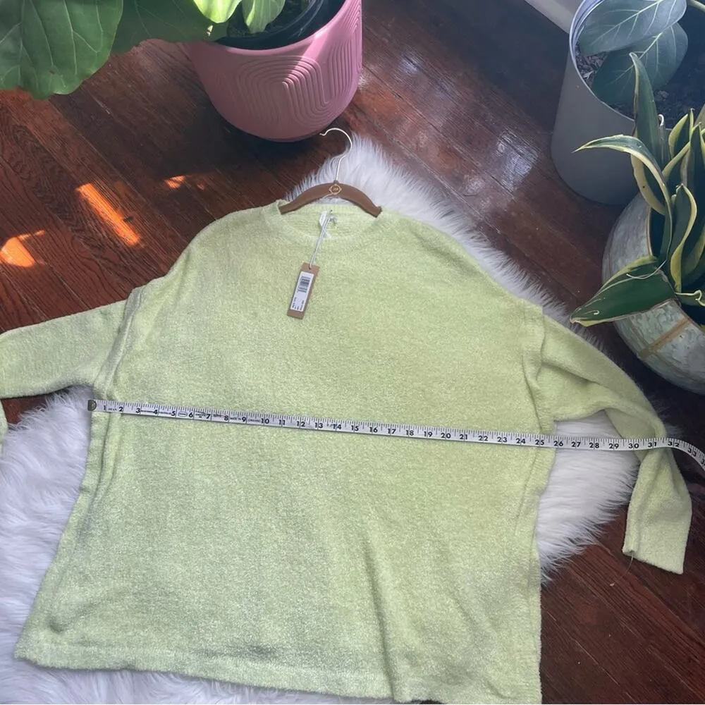 Lime Green Teddy Bear Sweater Loungewear NWT Size M - Image 7