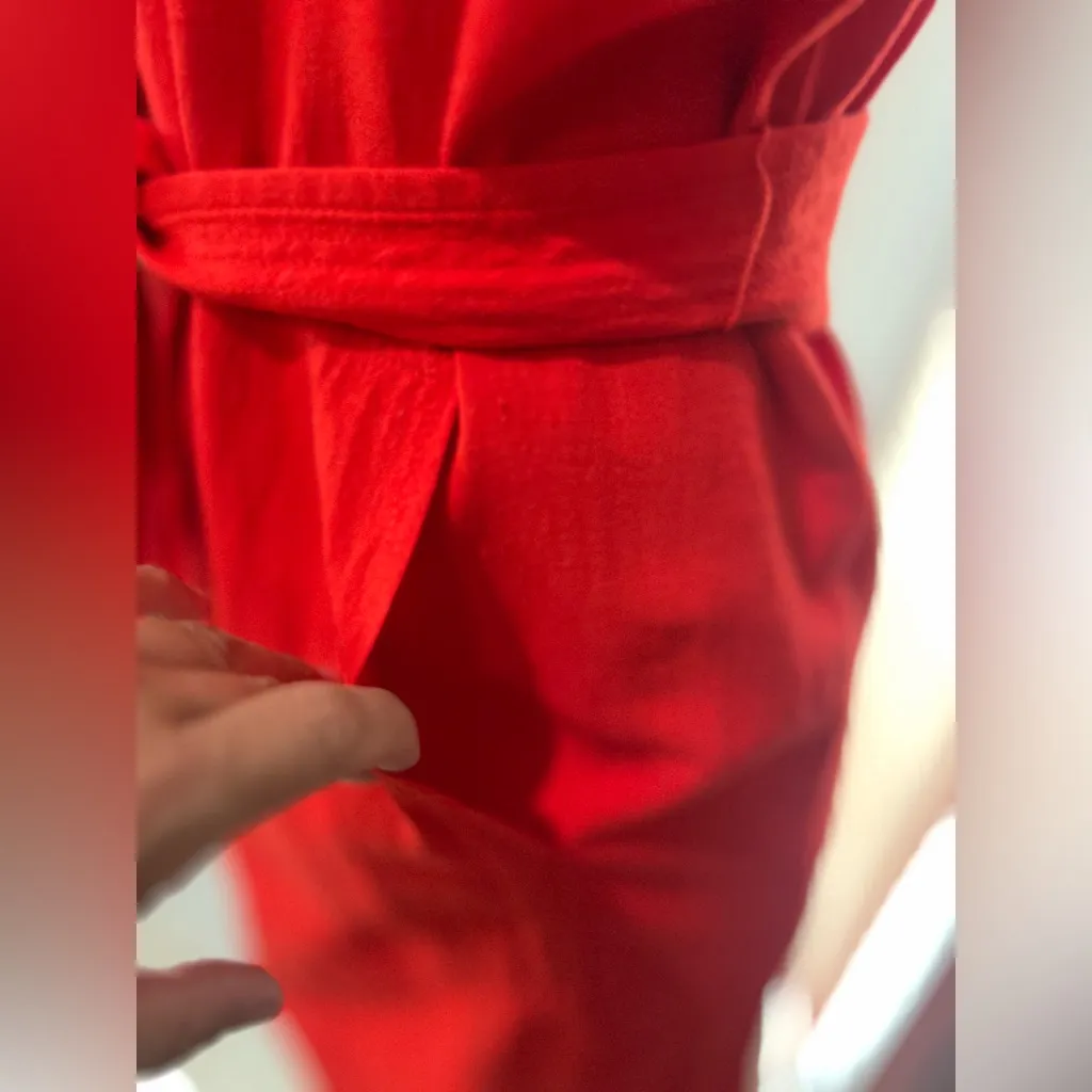 Madewell Linen Blend Embroidered Belted Dress By Madewell!! Size S - Image 5