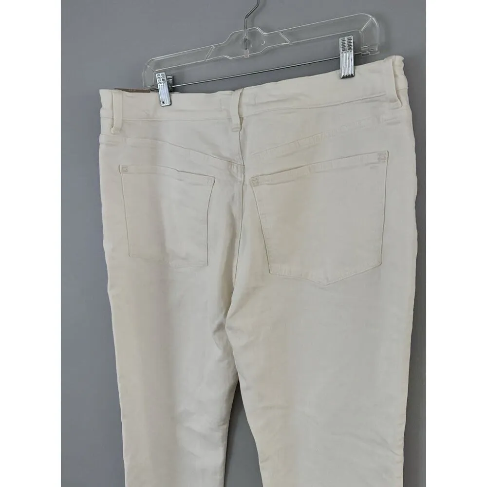 NWT Madewell The 90s Straight Crop Jeans Tile White Raw Hem High Rise Size 32 - Image 7