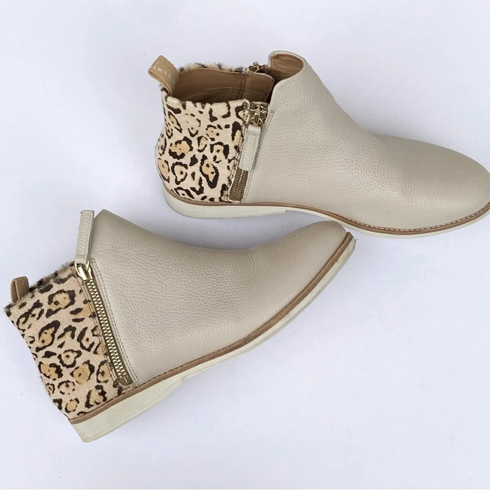 Rollie Booties 7 ankle boots Neutral Comfort Short Low Light Leopard winter Boho Tan - Image 3