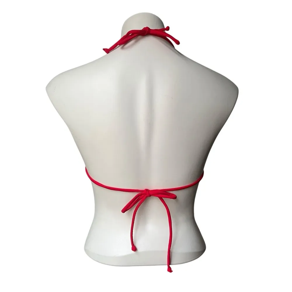 NWOT, Victoria's Secret Red Gold Metallic Center Gold Ring Bikini Top, Sz M - Image 3