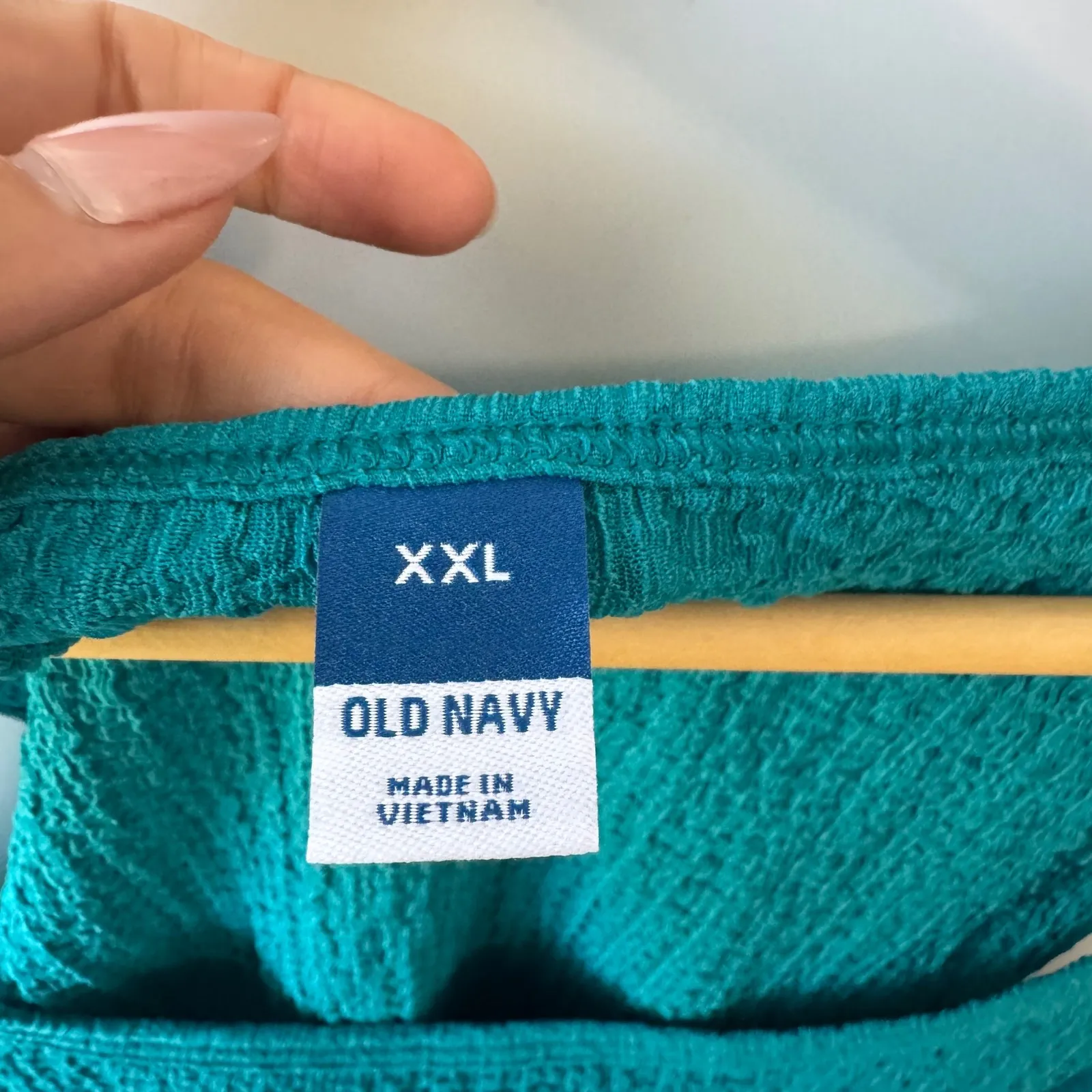 Old Navy Tank Top Sleeveless Textured Teal Blue Casual Top‎ XXL - Image 3