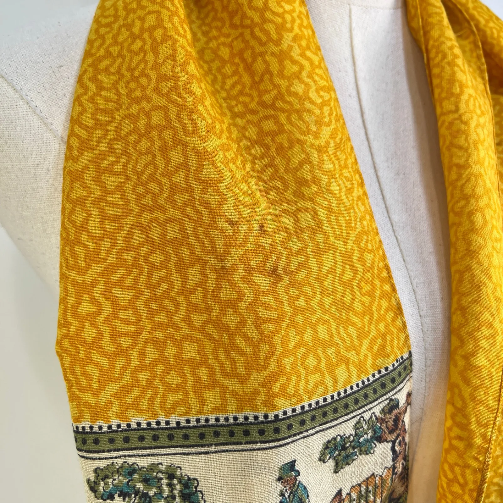Vintage Liberty of London Yellow Scarf Hunting Motif - Image 5