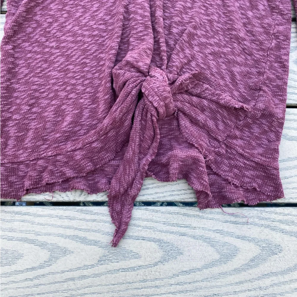 Anthropologie Left of Center Slub Knit purple maroon sweater long sleeve boho - Image 4