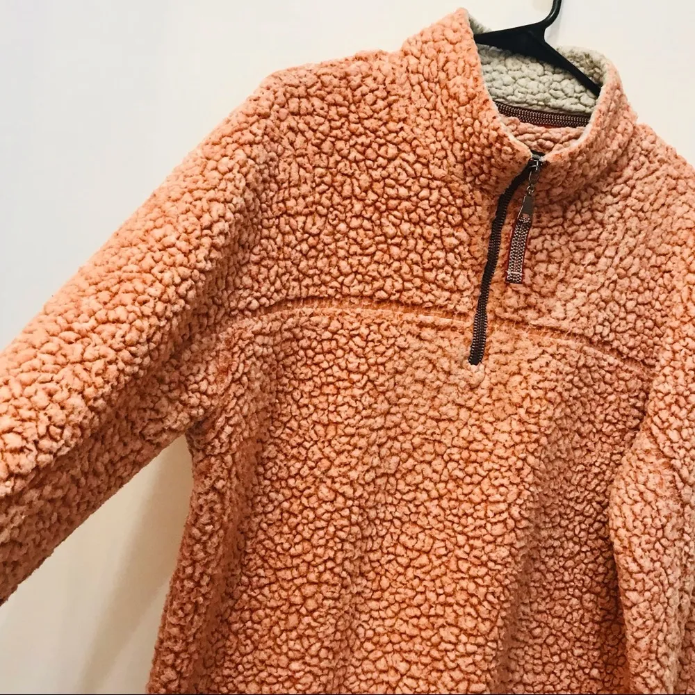 FROSTY TIPPED PILE 1/2 ZIP PULLOVER IN SPICE BY TRUE GRIT sz small - Image 5