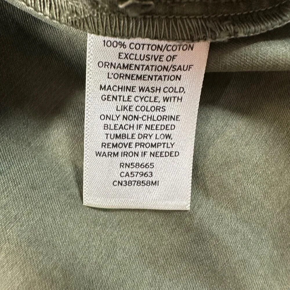 Caslon Army Green Button Front Field Shirt Jacket Women's Small Utility - Image 2