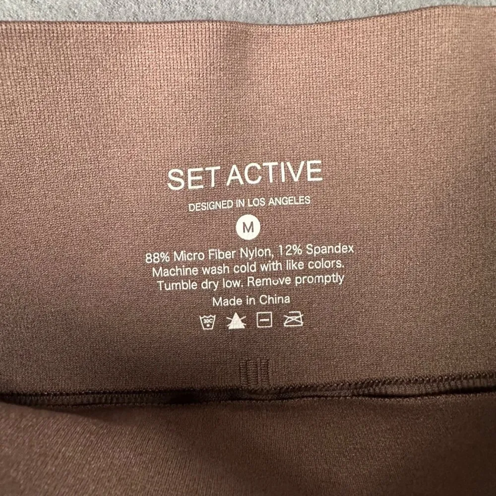 SET Active Womens M Sculptflex Power Biker Shorts Amethyst Pull On Athletic - Image 5