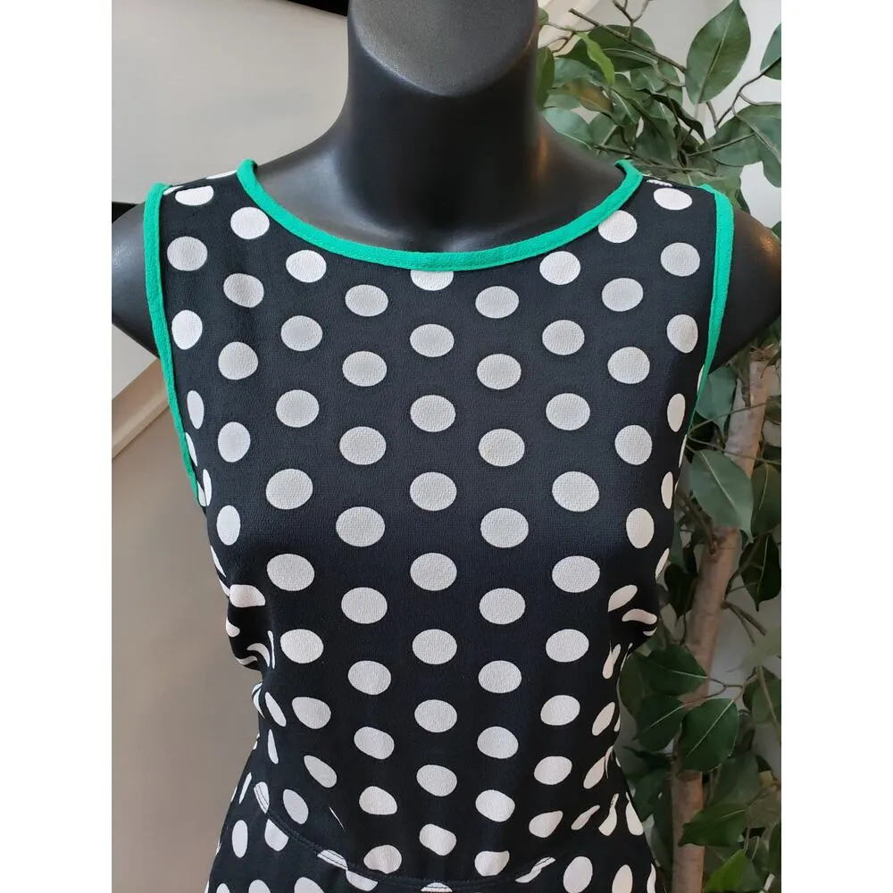 Free Option Jumpsuit Womens Small Black Polka Dot Wide Leg Loose Fit Back Zip - Image 13