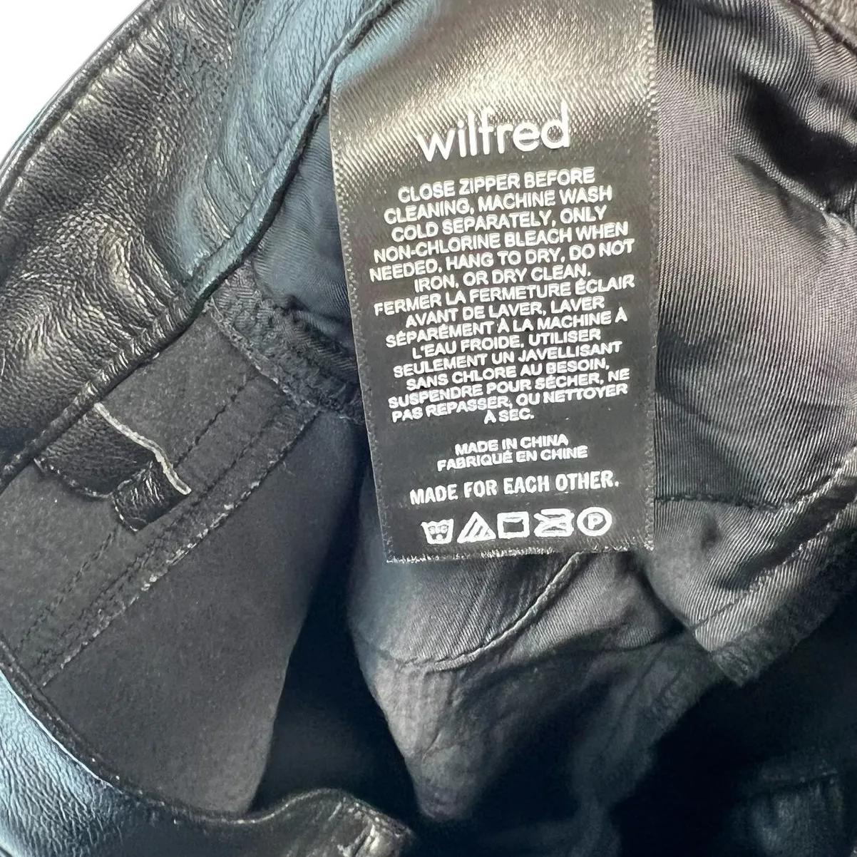 Aritzia Wilfred The Melina Pants High Waisted Vegan Leather Black Size‎ 12 - Image 13