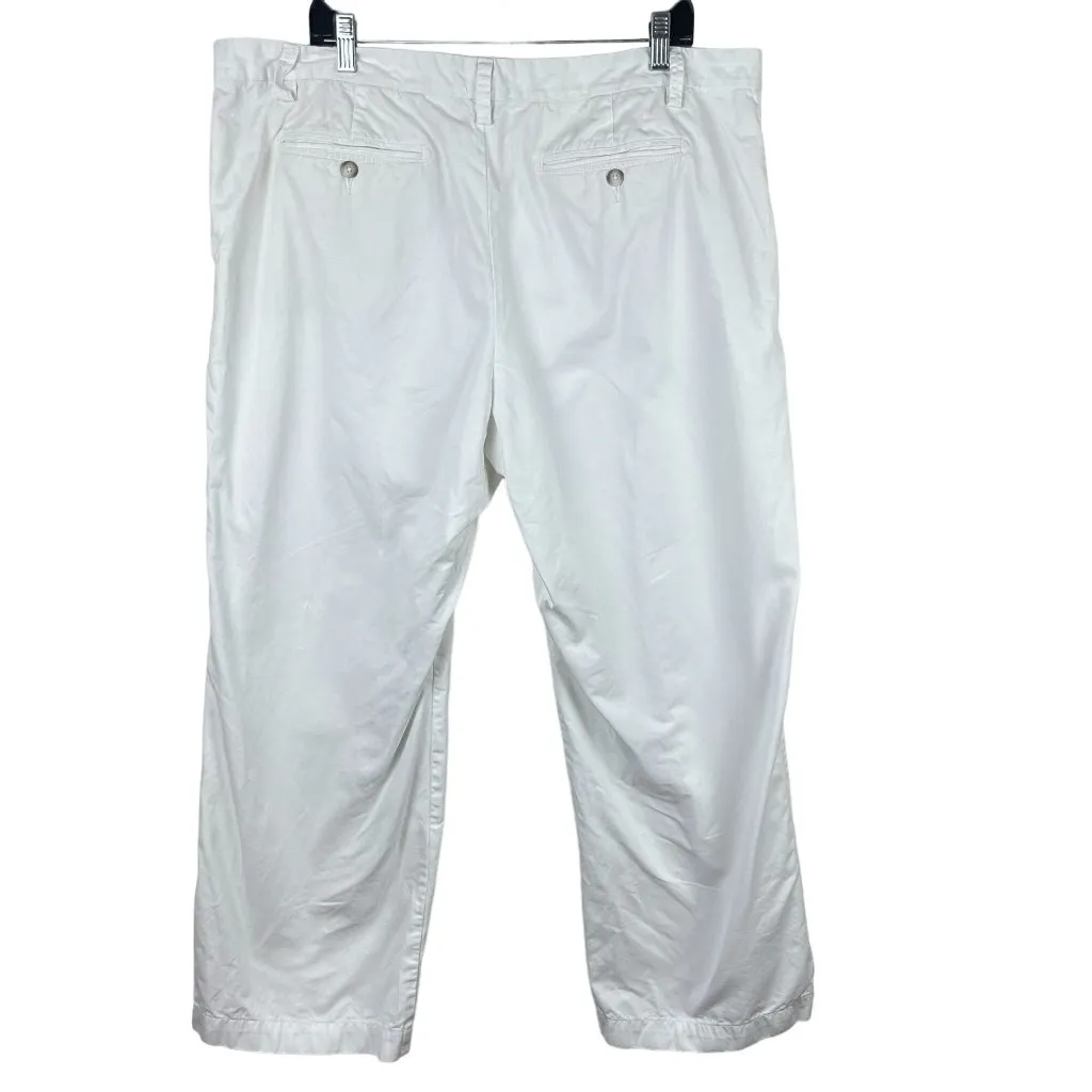 Gap Outlet‎ Straight Leg Chino Pants Womens Size 20 White Flat Front High Rise - Image 2