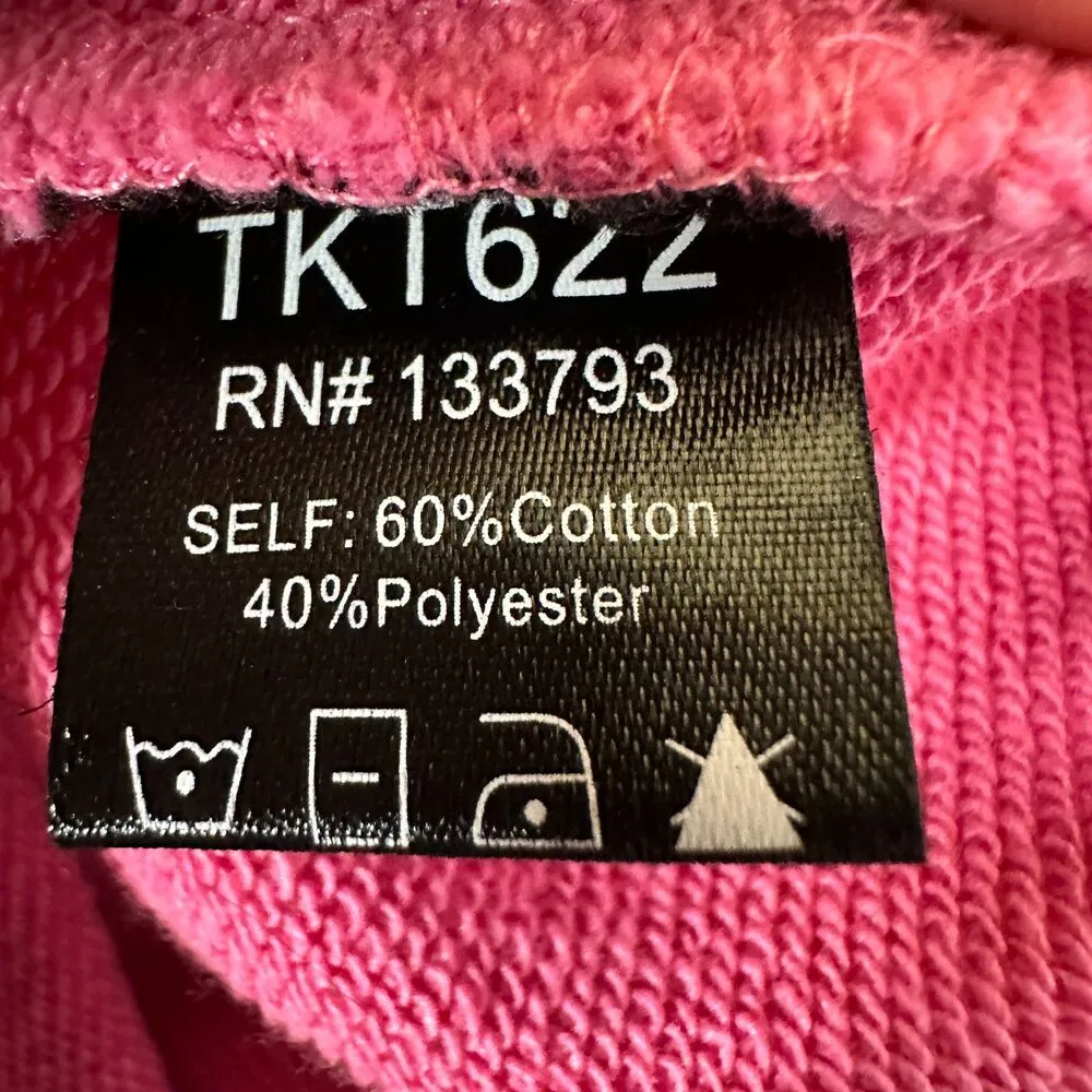 POL Annely Pullover Cut Out Sweatshirt Puff Sleeve Oversized Pink Small NEW - Image 5