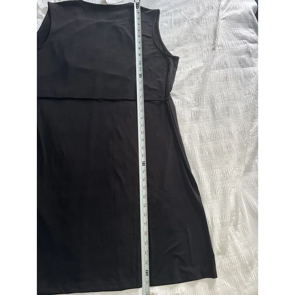 NWT H&M Little Black Dress Belt Career Work Summer Casual Slinky High Neck Large - Image 6
