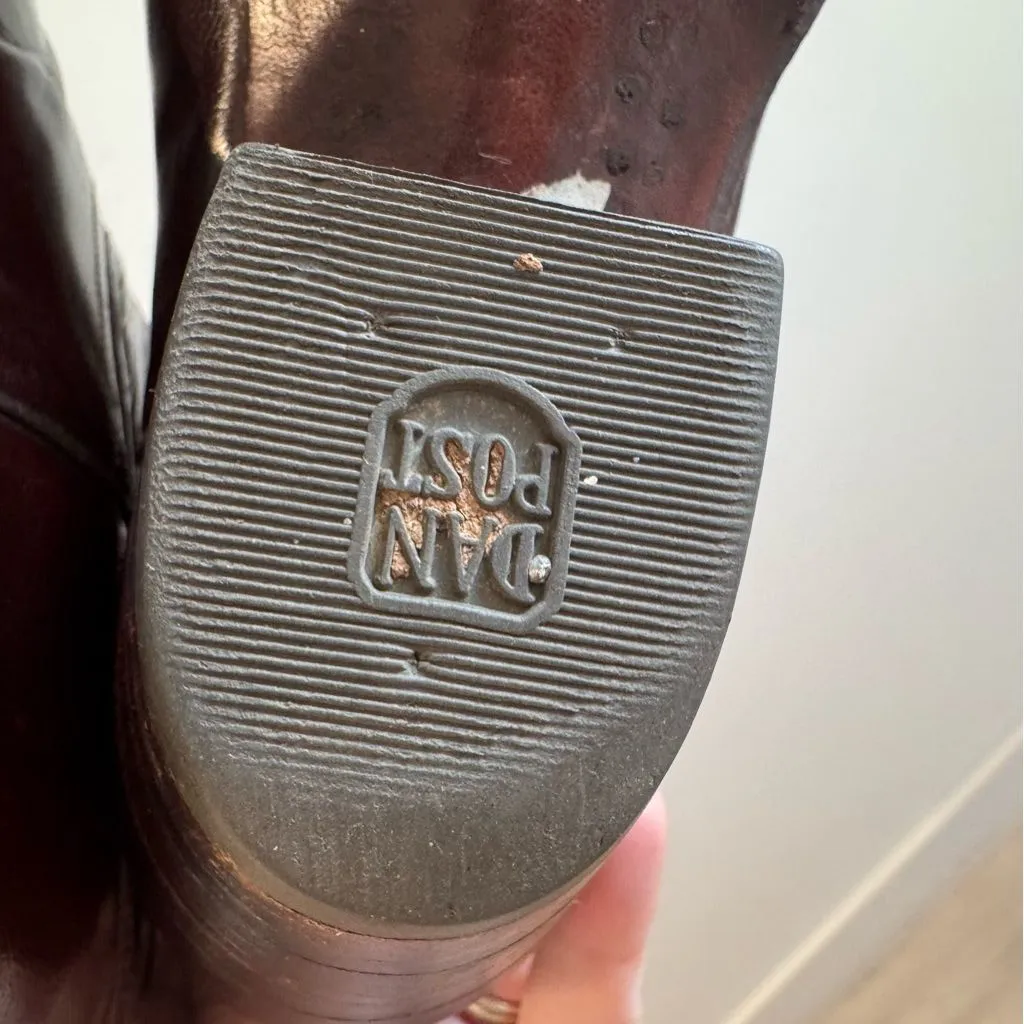 Vintage Dan Post Cherry Leather Cowboy Boots Womens Size 6C - Image 8