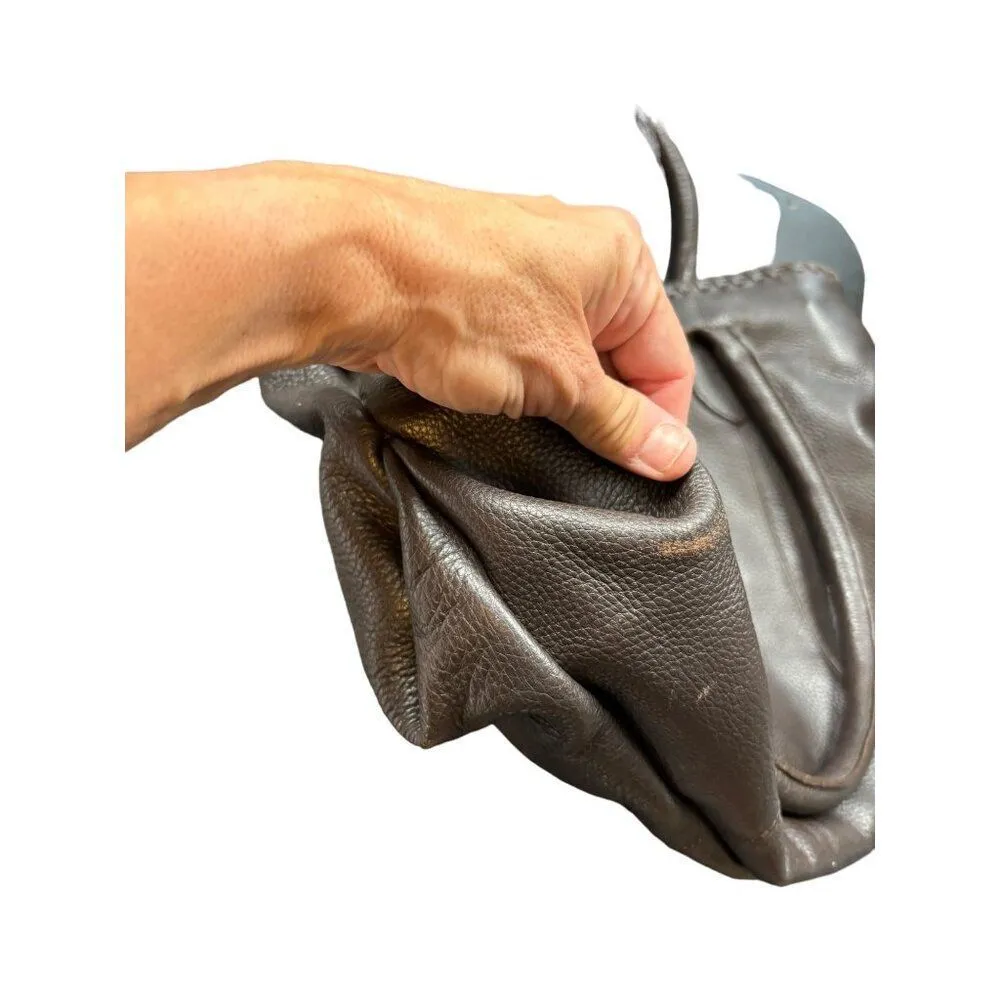 Genuine Leather Tote Bag With Leopard Print Lining Made In India Brown Handbag W - Image 15