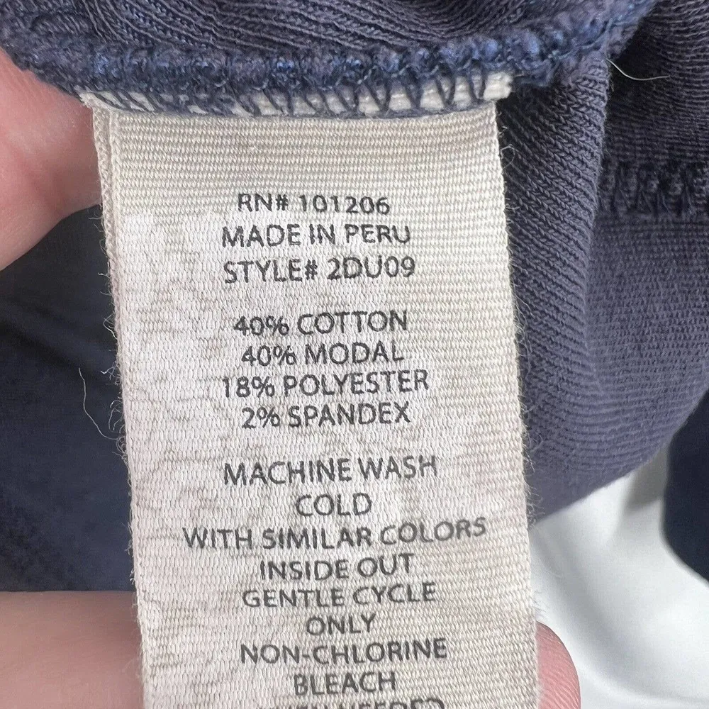 Soft Surroundings Navy Blue Zip Front Knit Jacket Medium - Image 5