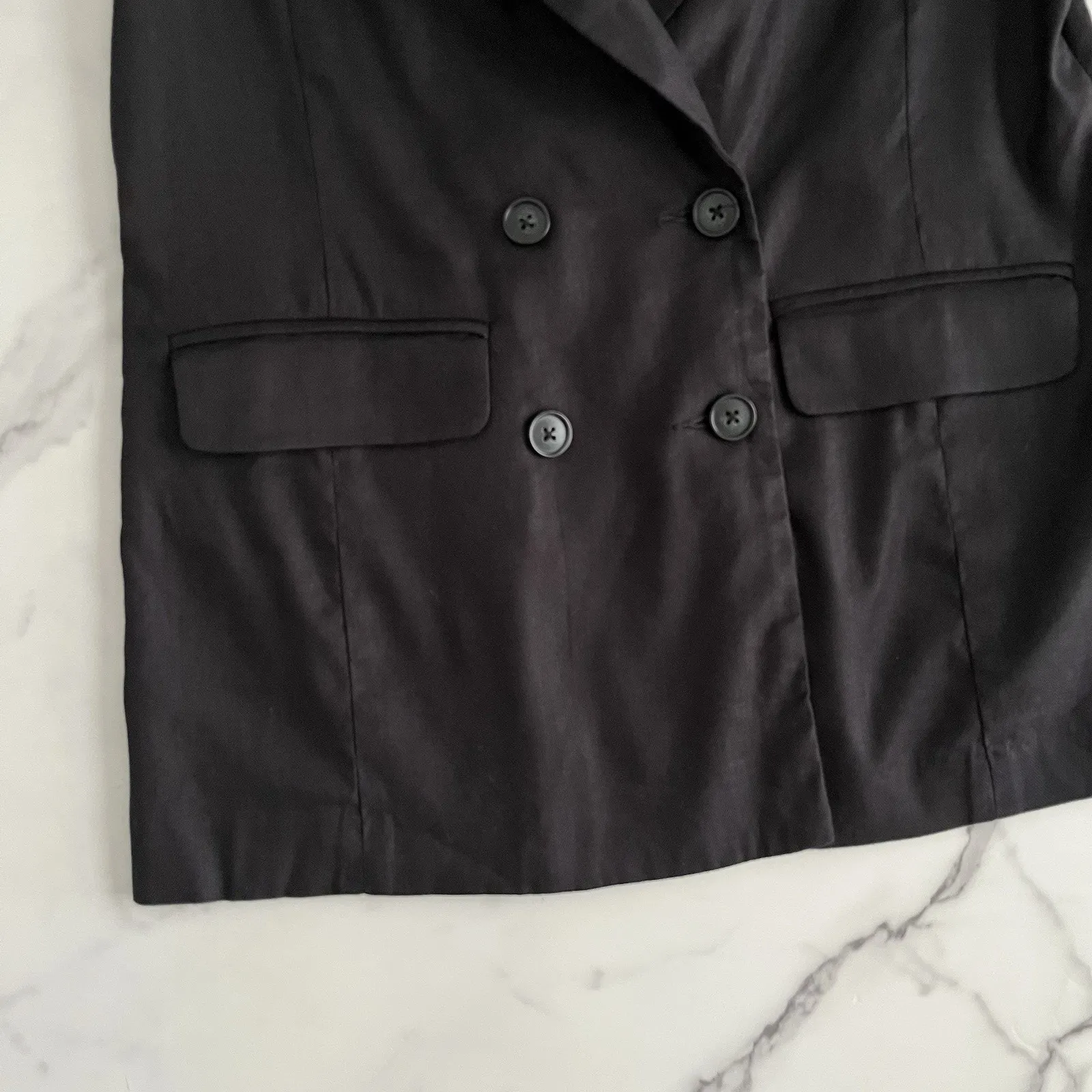 Evereve Brandi Linen Blazer Black Sz Small minimalist casual Chic classic Jacket - Image 10