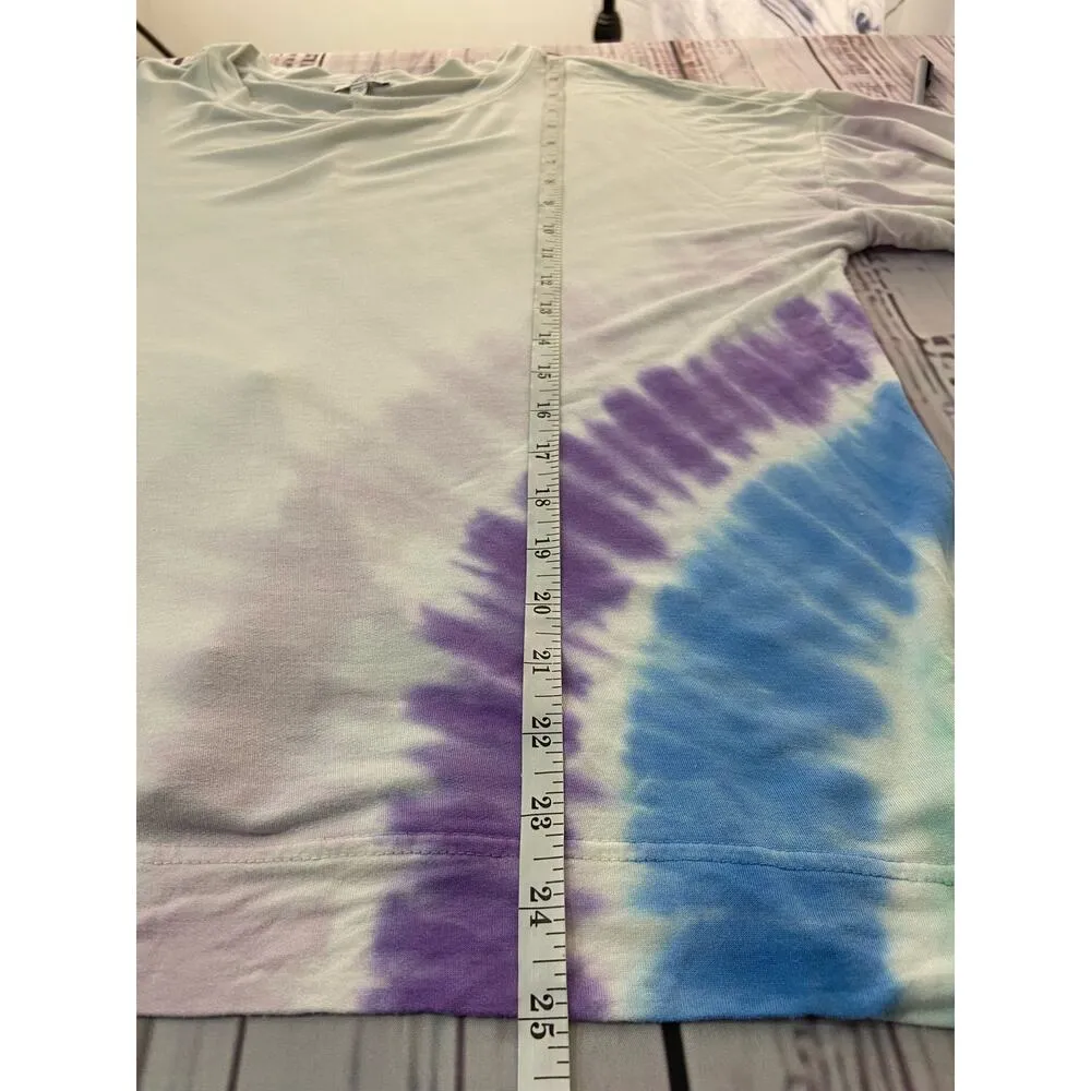 Crown & Ivy Long Sleeve Tie Dye Shirt Women Petites PXL Drop Shoulder Boat Neck - Image 7