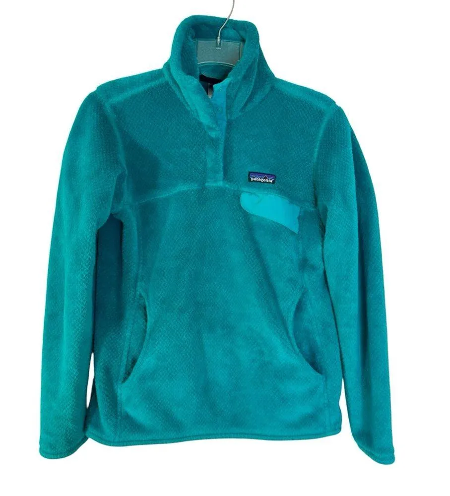 Patagonia Women’s Re-Tool Snap-T Fleece Pullover Aqua Blue Size XS - Image 3