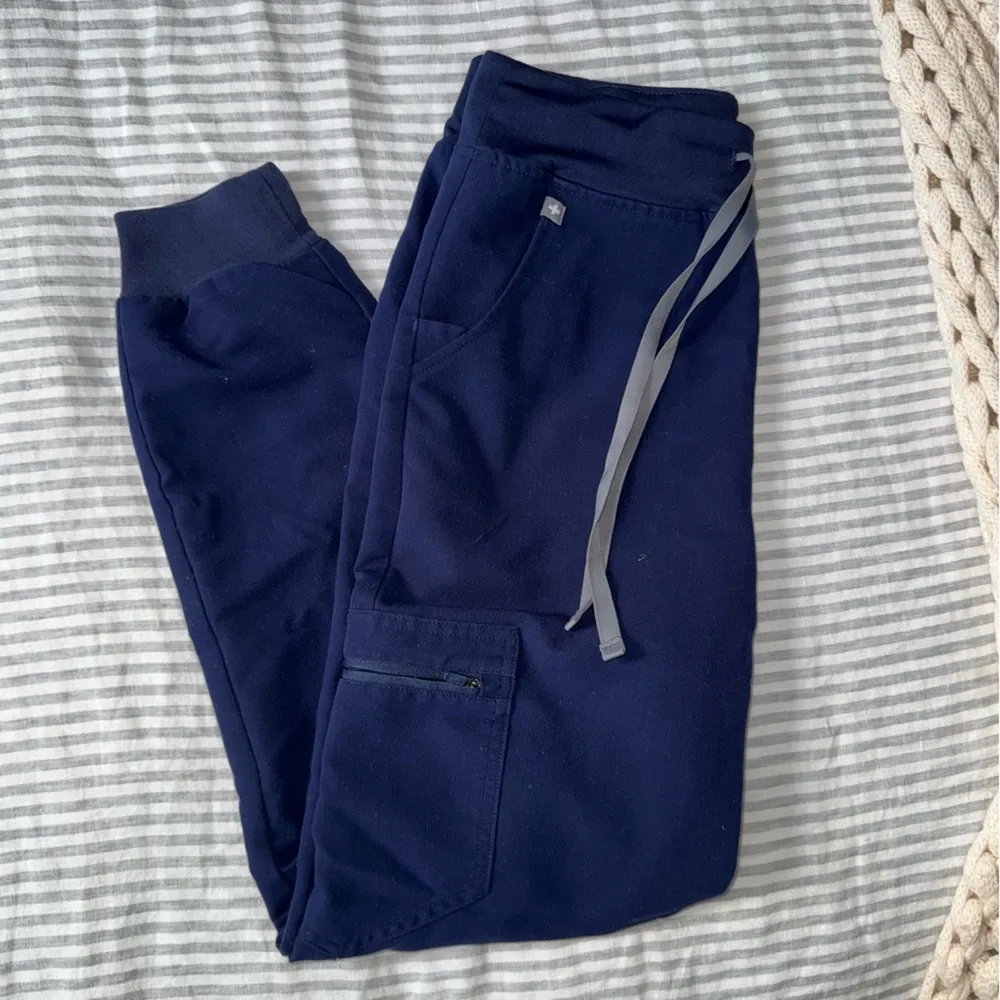 Figs Navy High Waisted Zamora Jogger Scrub Pants - Image 3