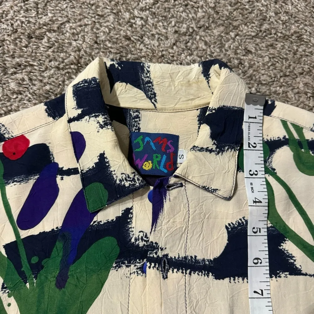 Jams World Vintage Button Down Short Sleeve Shirt Size Small - Image 4
