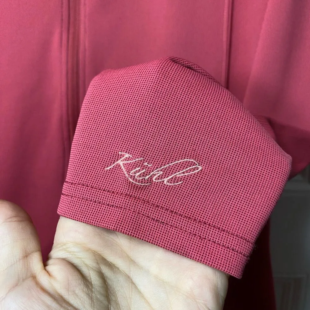 KUHL Full Zip Lightweight Hooded Sweatshirt Outdoor Athleisure Pink Sz Medium - Image 9