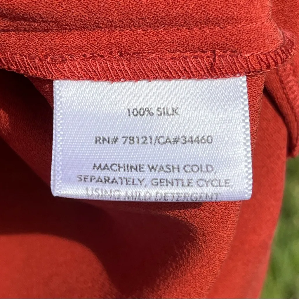 Eileen Fisher 100% Silk Burnt Orange Boxy Tank Top Size S - Image 4