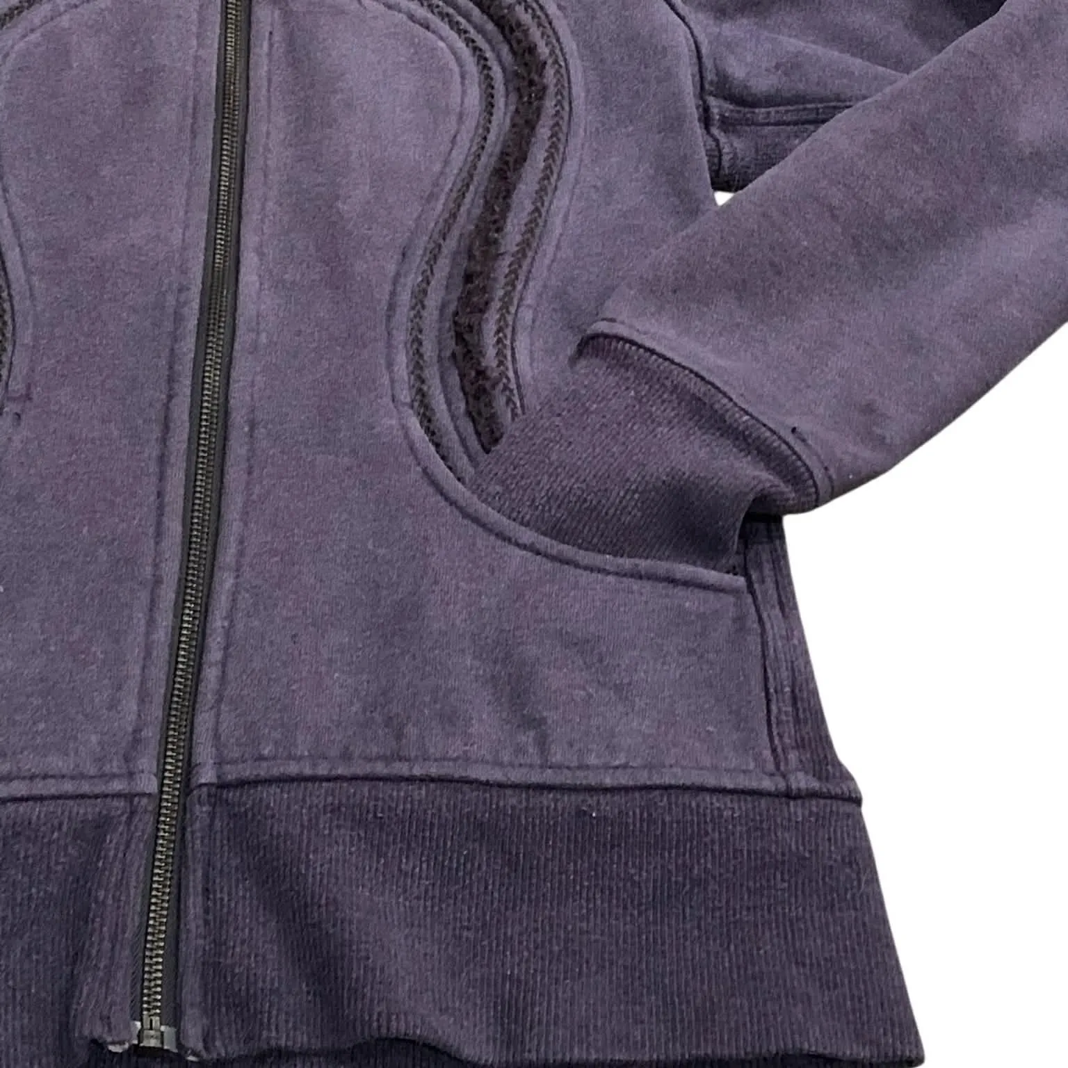 ​Lululemon Vintage Scuba Hoodie Navy Blue Sherpa Lined Full Zip 6 Coastal Rare - Image 3