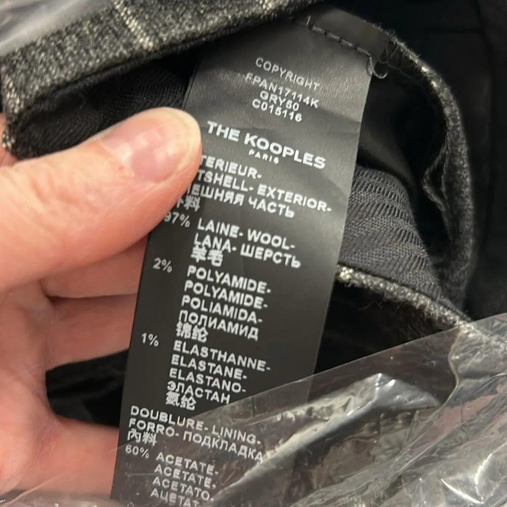 The Kooples Confort Pins Stripes Pants Slacks Career Wear Grey Gray Women 36 NWT - Image 10