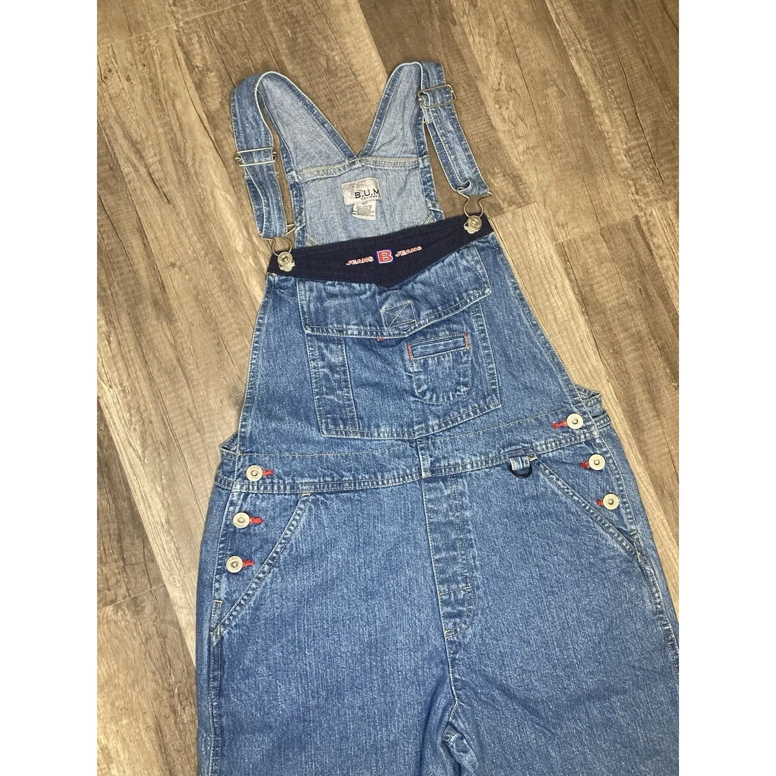 Y2K BUM Equipment Overalls Bib Women's S 90s Blue Jean Denim Vintage Barn Grunge Size 31 - Image 2