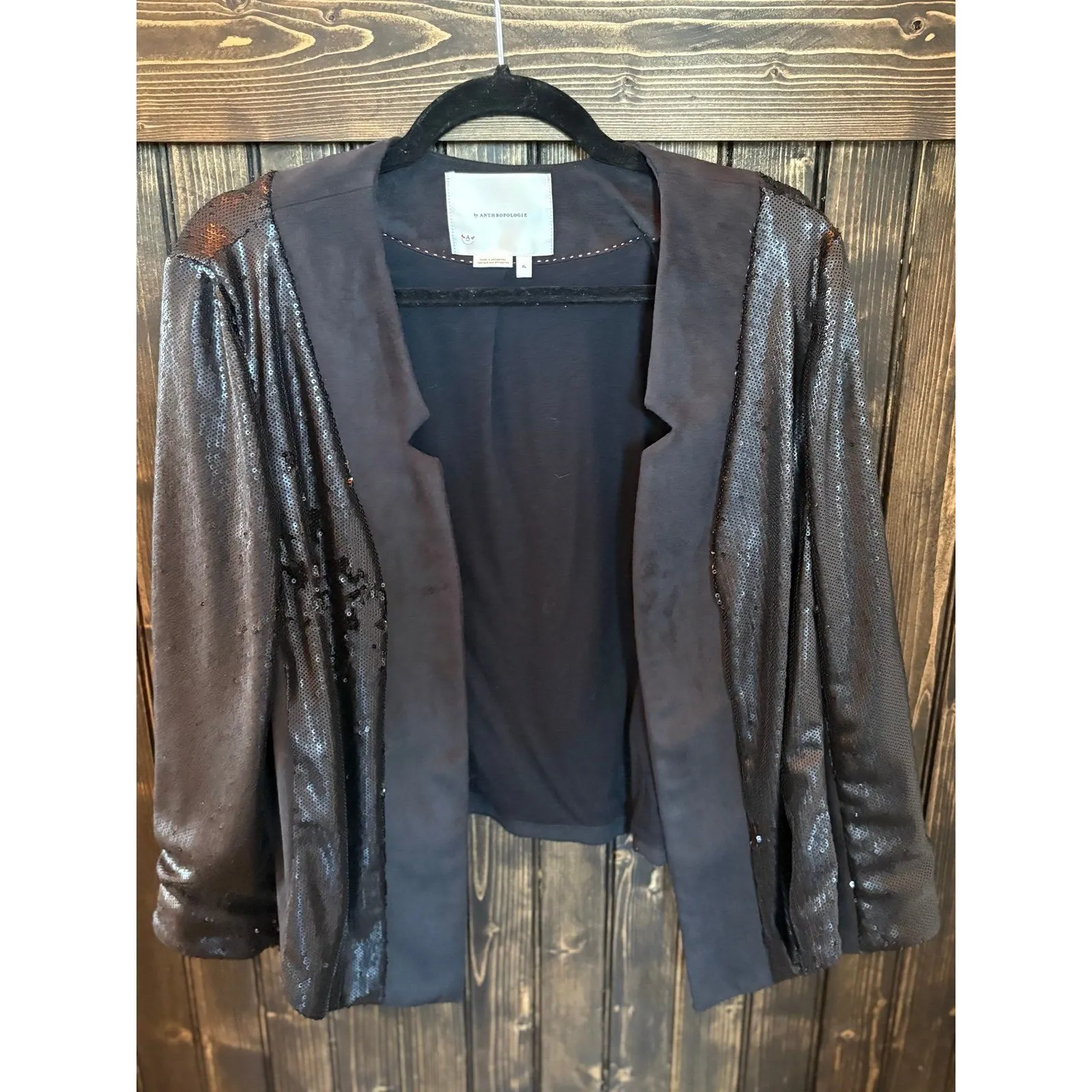 Anthropologie Shonda Sequined Jacket Size XL - Image 4