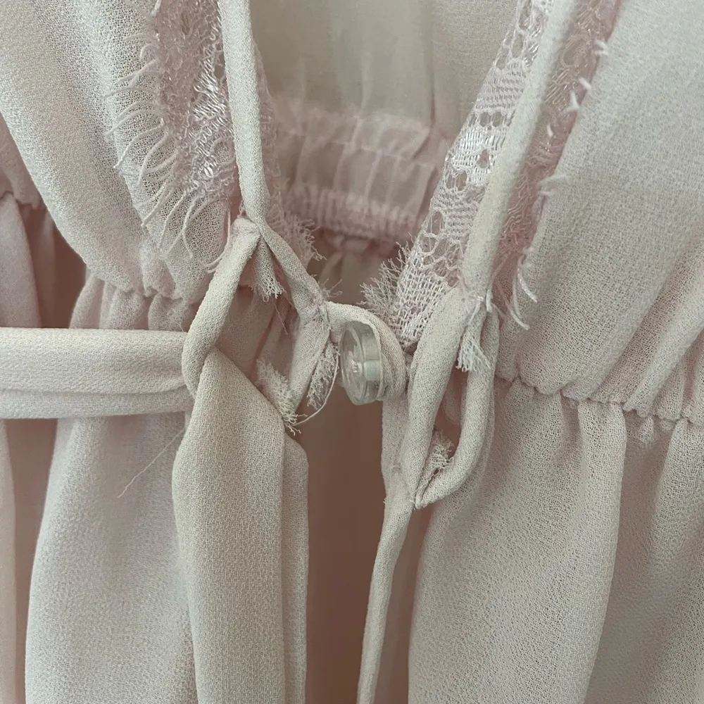 Sheer Lace Belted Robe Kimono Soft Pink Romantic Coquette Girl ~ Size M Size M - Image 9