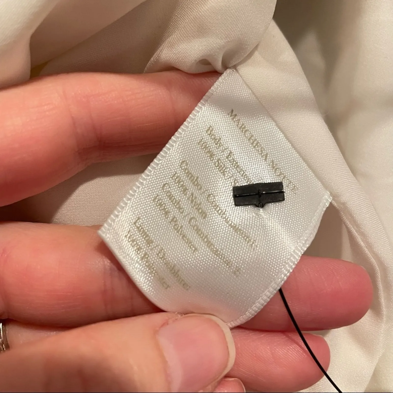 Marchesa Notte Gazaar Black Sequined Illusion Bodice Silk Cream Dress Womens 8 - Image 7