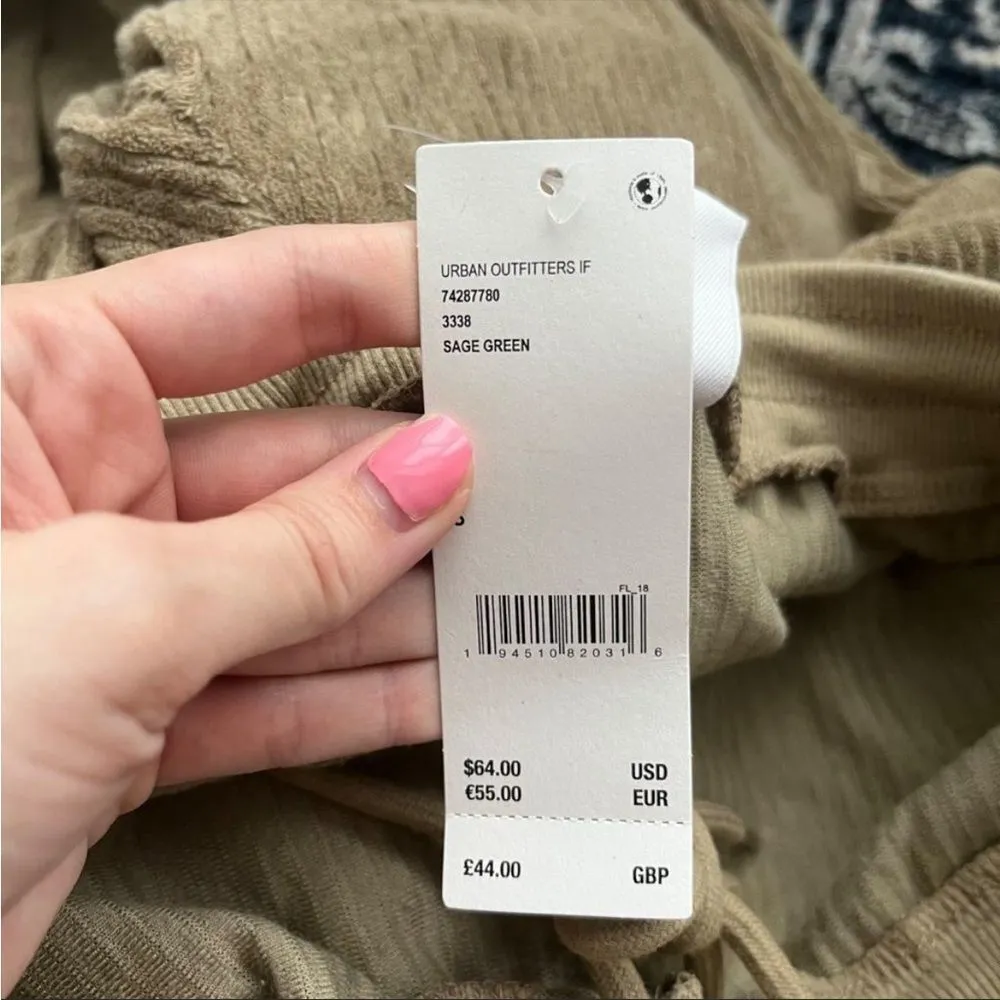 NWT urban outfitters Sage green ribbed pants small let’s frans - Image 6
