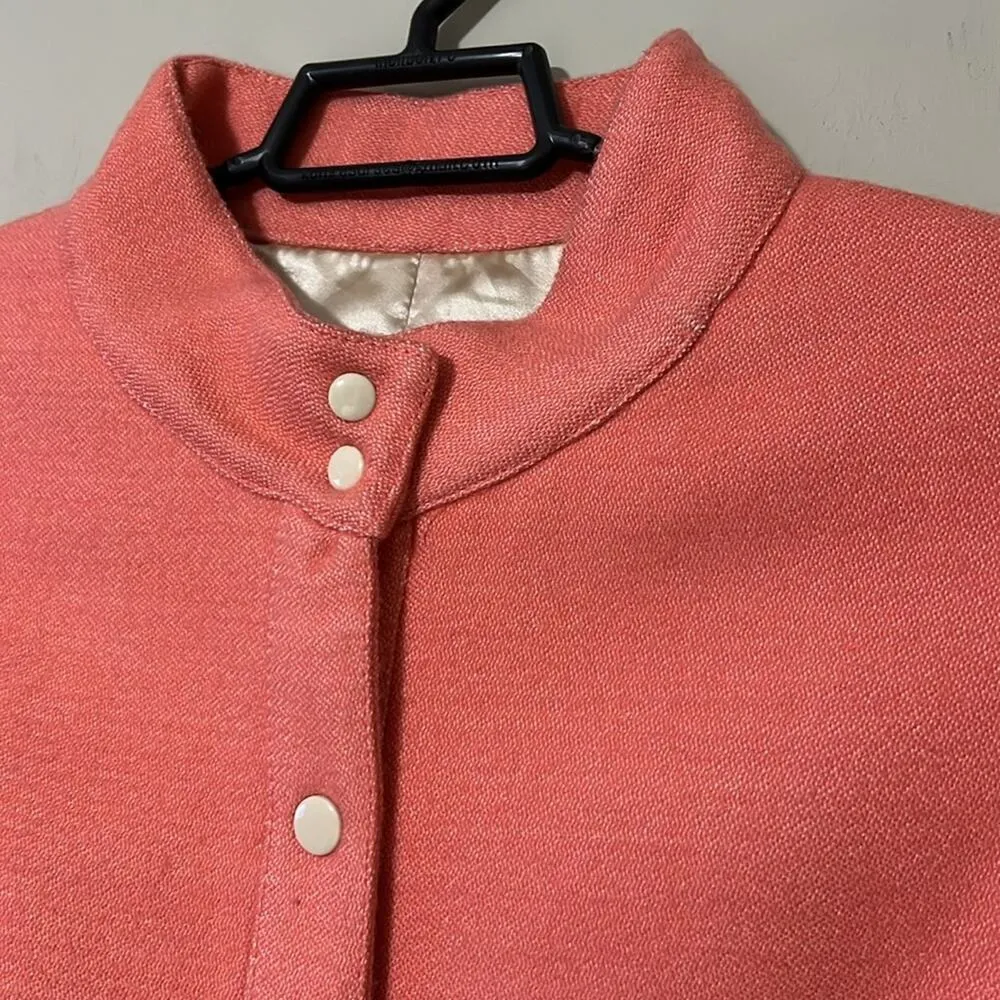 ANTHROPOLOGIE LAUREN MOFFATT size large Eastwood Salmon Wool Pea Coat see flaws - Image 4