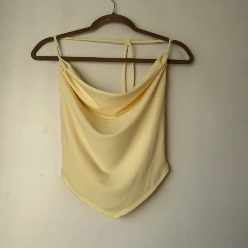 Lovers and Friends Surya Pale Yellow Halter Top & Midi Skirt Set S - Image 6