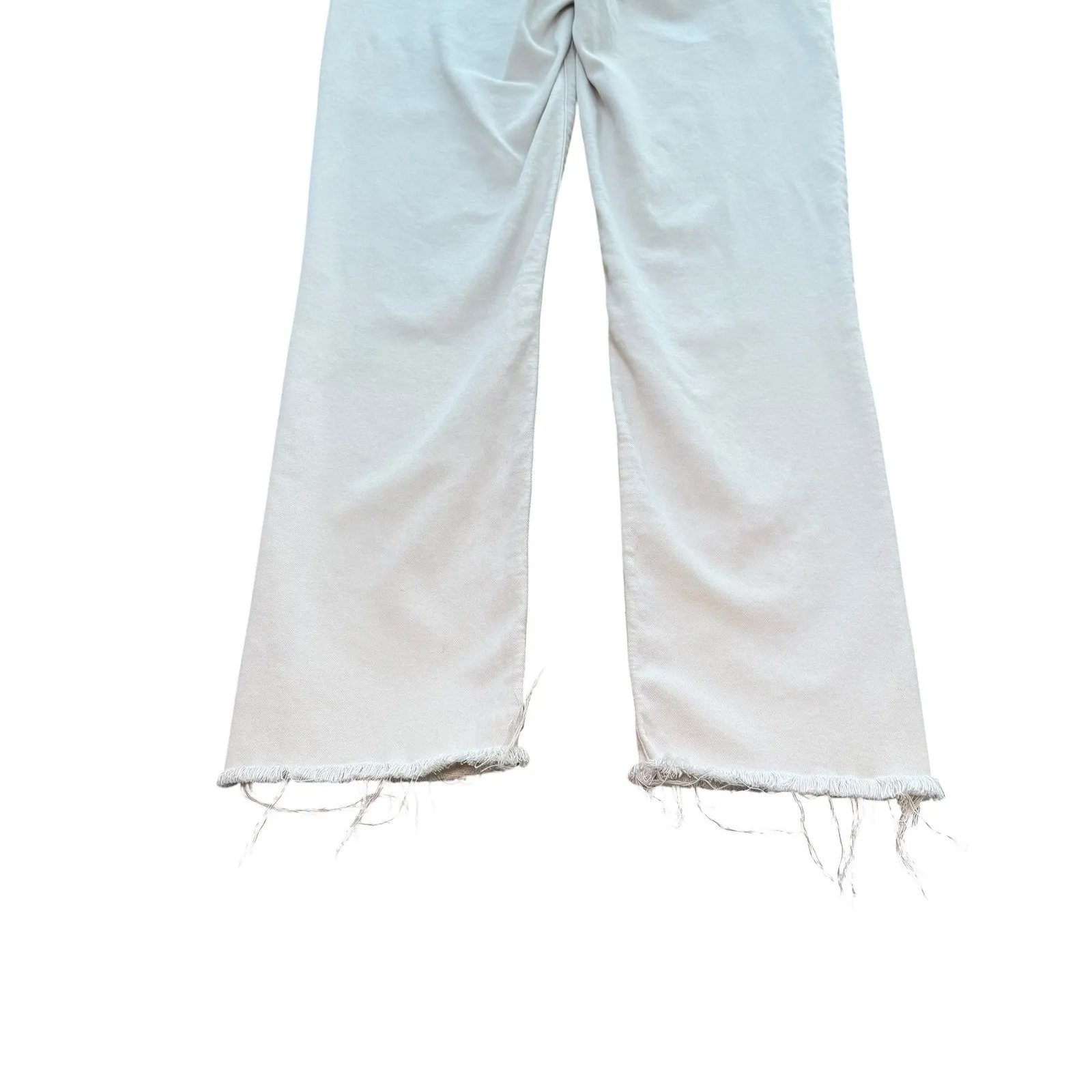 PAIGE Womens Jeans Size 28 Straight Leg Raw Hem‎ Off White Casual Denim - Image 5