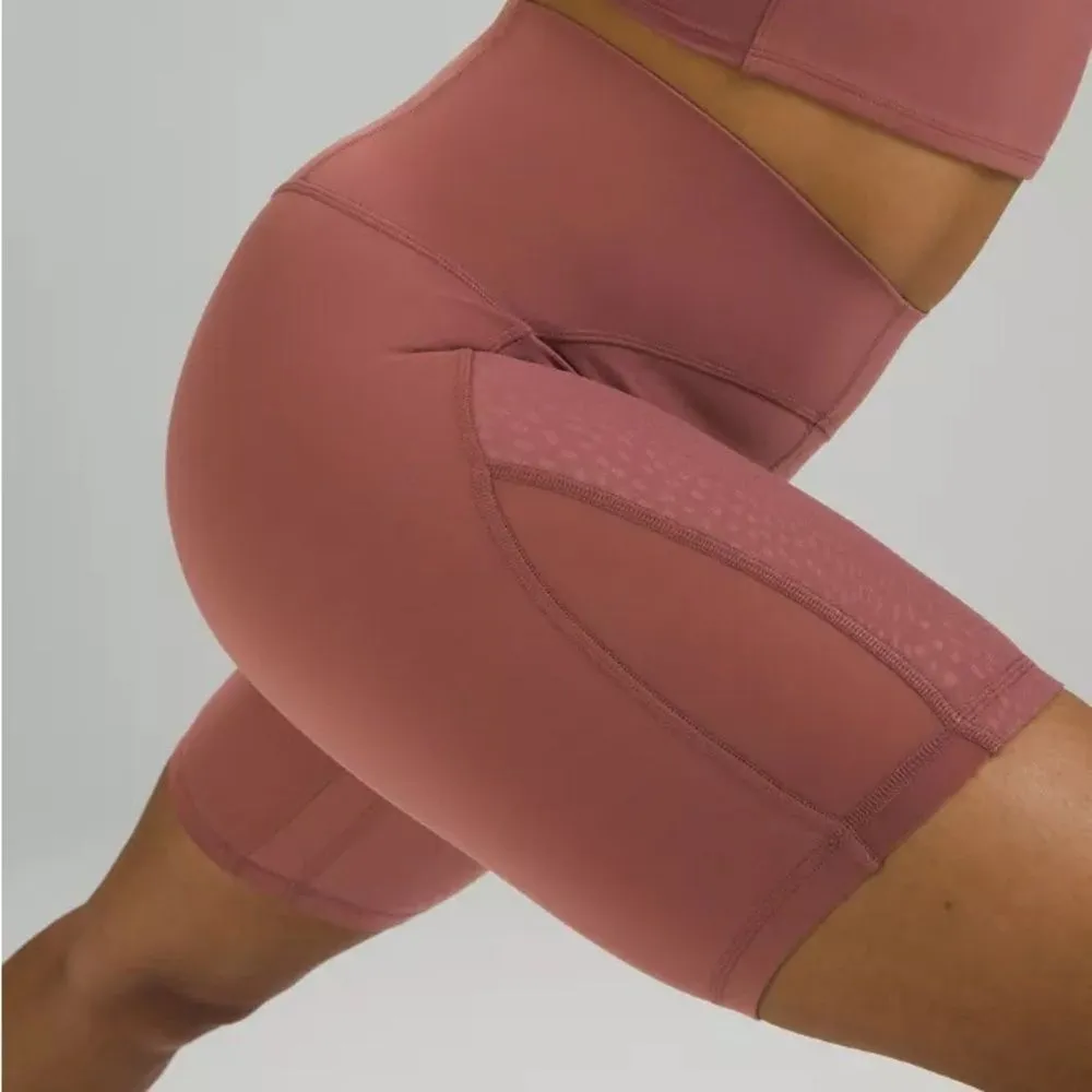 Lululemon Align Unlimit High-Rise Short 8" Mesh sides pink size 4 - Image 3