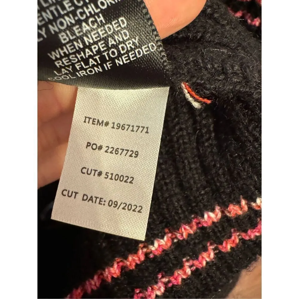 Torrid Cardigan Drop Shoulder V-Neck Button Front Sweater Black Pink Hearts Sz 0 - Image 16