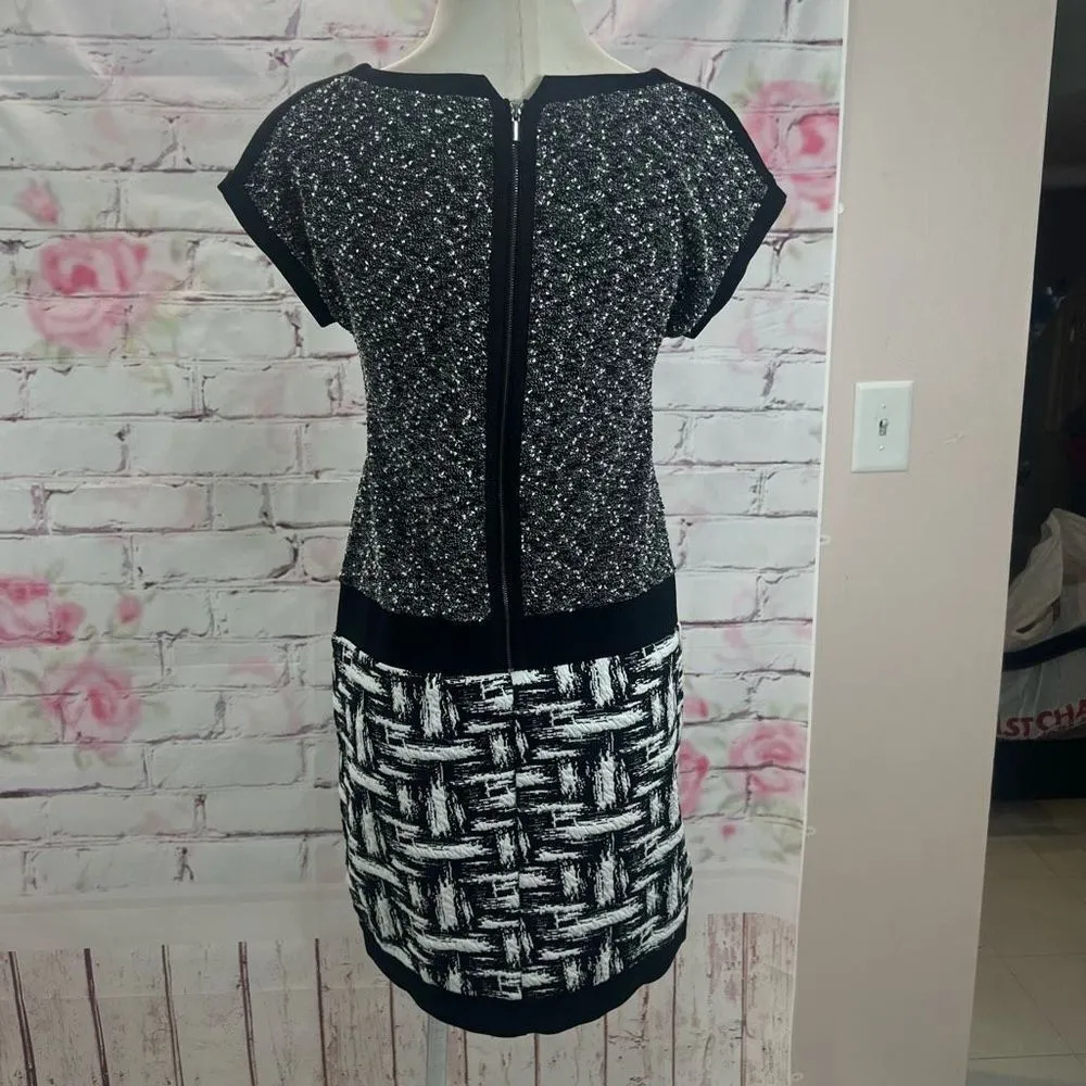 Ann Taylor nwt short sleeve mixed knit sheath dress size 4 - Image 5