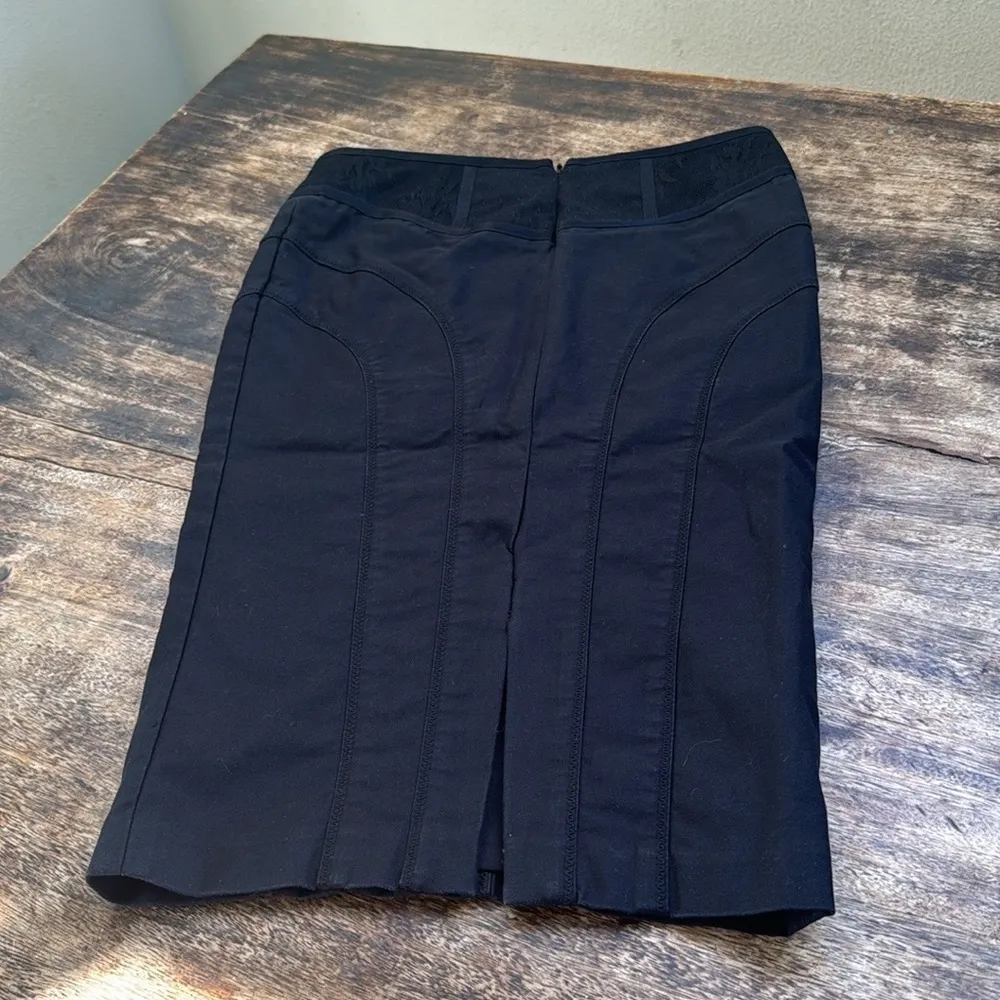 Marciano Women's pencil Skirt Stretch Black Knee Length Cotton Wide Waist Size 2 - Image 7