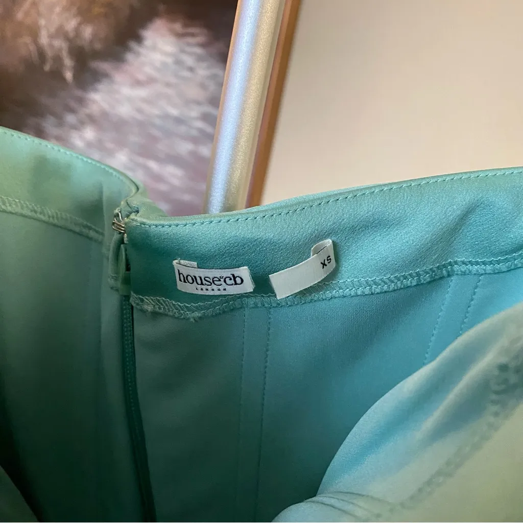 HOUSE OF CB 'Jasmine' Jade Draped Strapless Corset Dress NWOT size XS - Image 6