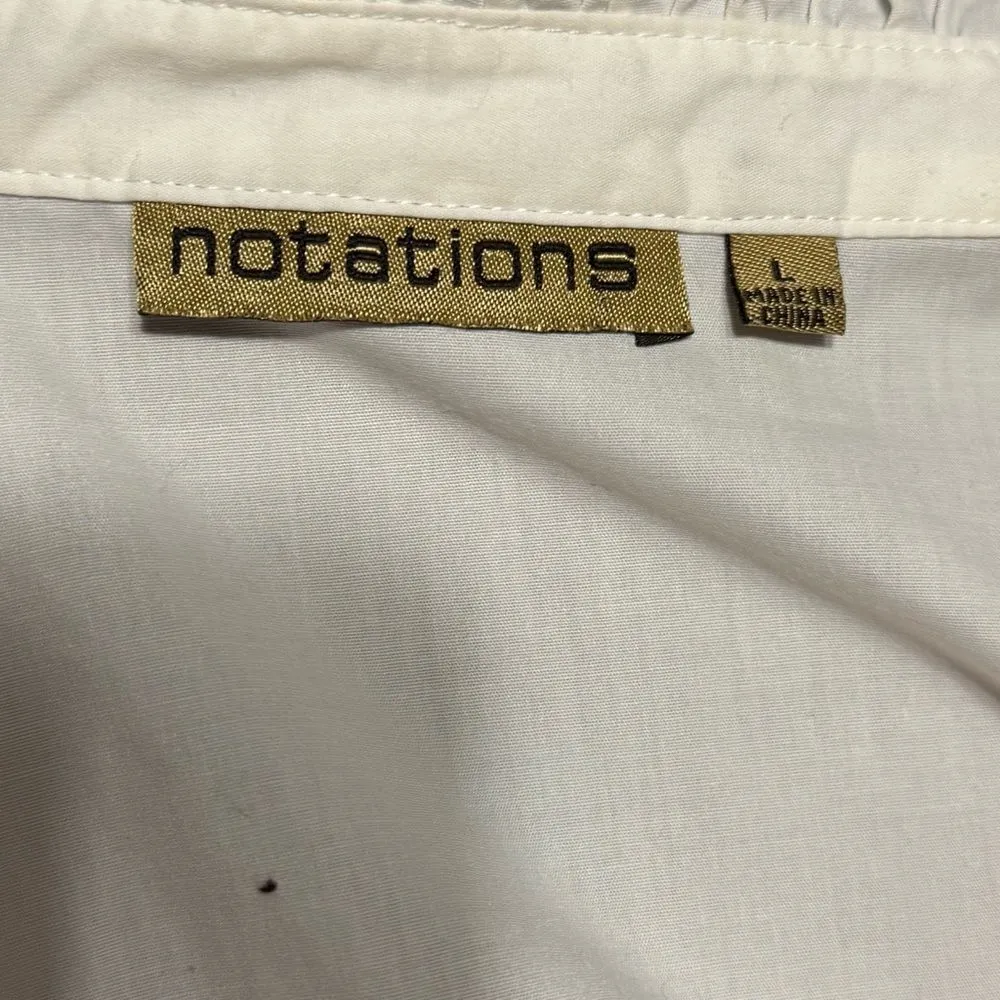 Notations Womens size large ruffle‎ button down blouse. - Image 3