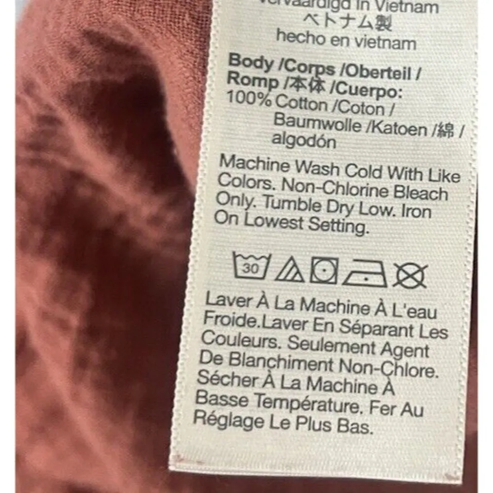 Madewell Women's Lightestspun Cover-Up Drawstring Romper Terracotta Beach Small - Image 11