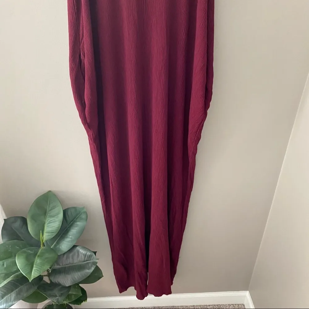 Lulu's Maxi Boho Dress Maroon Sz S/M - Image 8