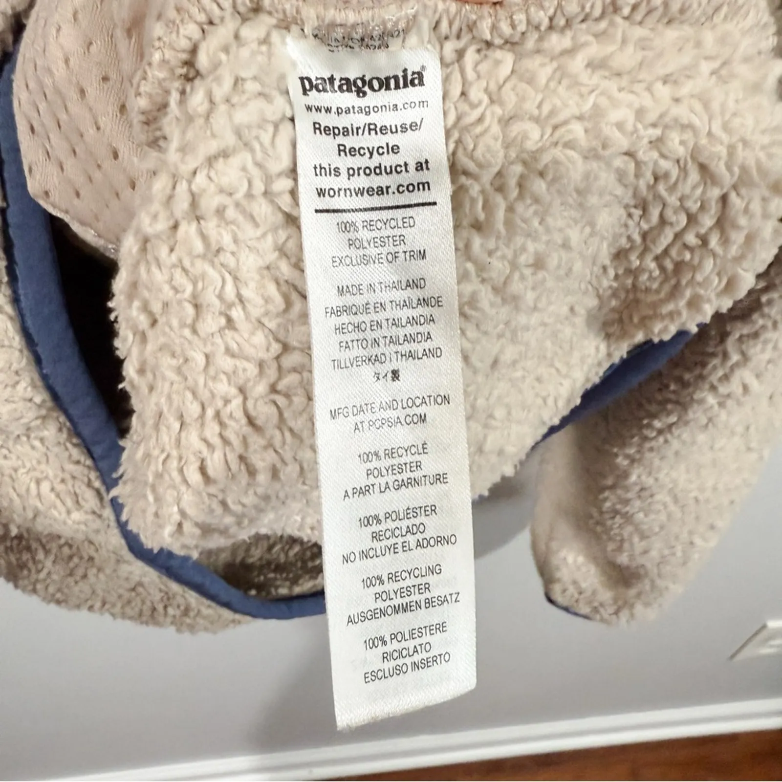 Patagonia Los Gatos Hooded Fleece Pullover XS Khaki Cozy Quarter Snap EUC - Image 4