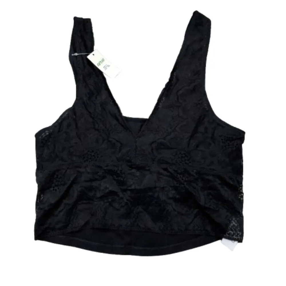 Aerie Waffle Lace Longline Bralette Unlined Black Size Medium - Image 2