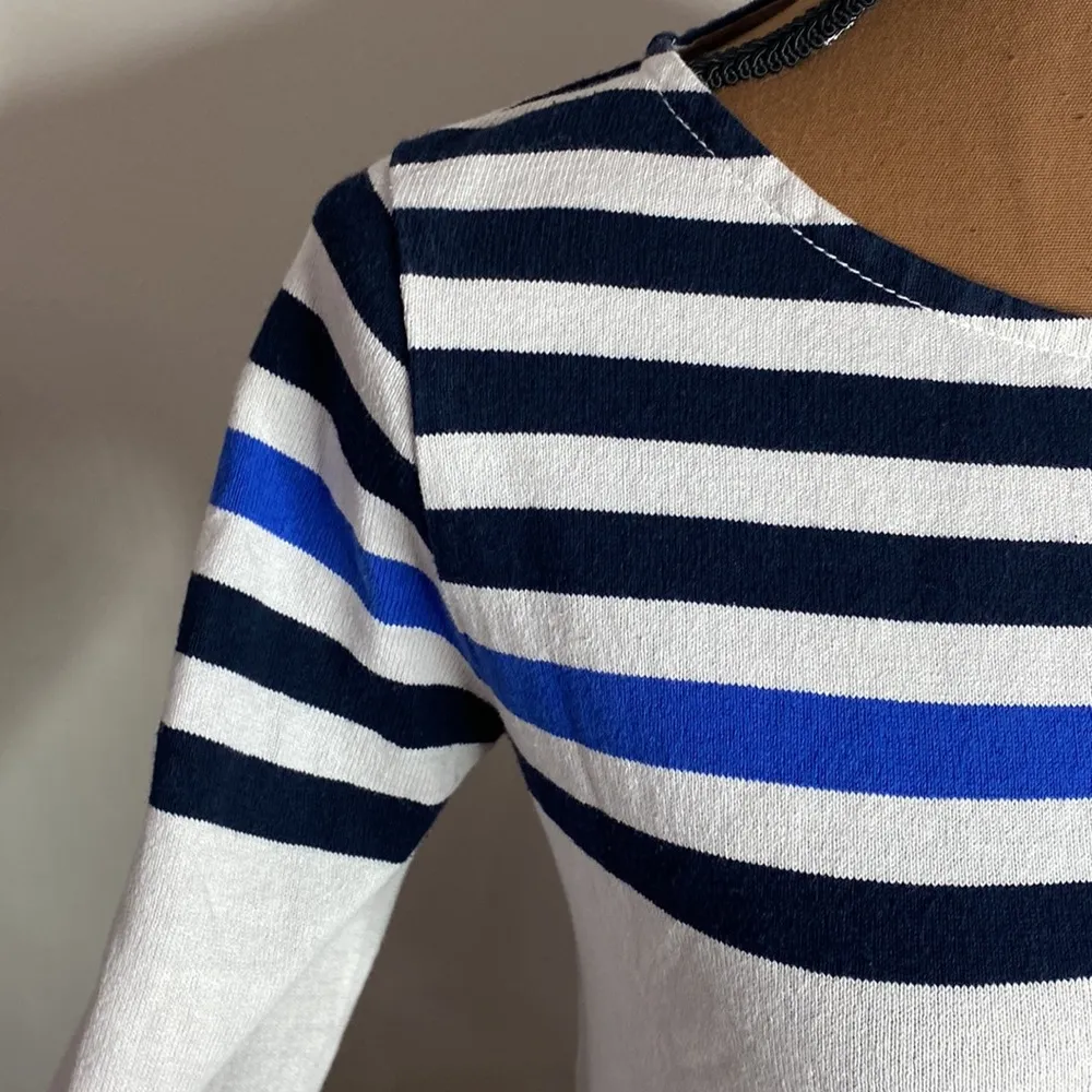 J Crew striped knit 3/4 sleeve nautical sweater top size XS - Image 7